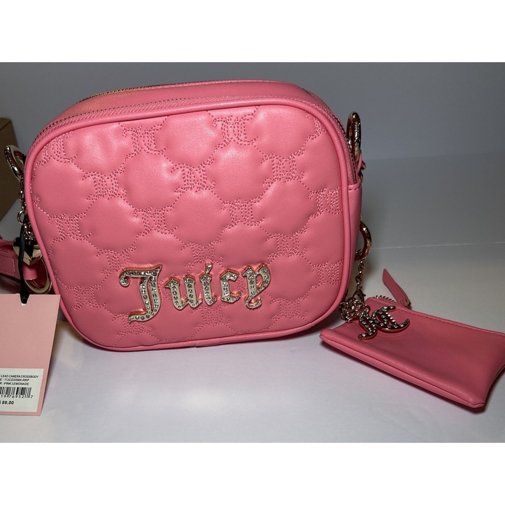 NWT Juicy Couture Taking The Lead Crossbody Purse Pink Lemonade M My